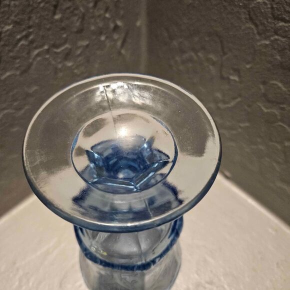 Indiana Glass Recollection Blue Stem Glass Goblet Blue Madrid - Picture 5 of 8